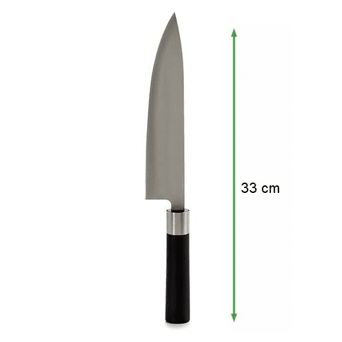 Cuchillo cocinero acero inoxidable 34 cm Negro