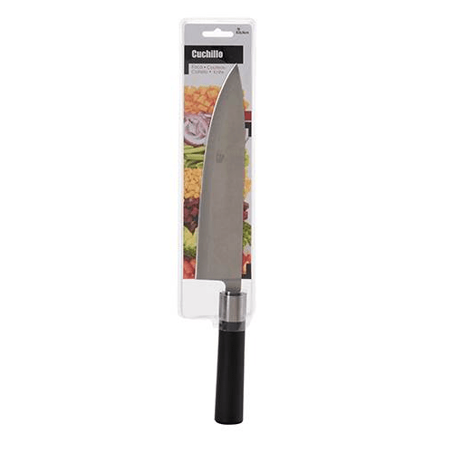 Cuchillo cocinero acero inoxidable 34 cm Negro