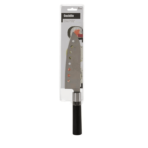 Cuchillo santoku para cocina 30 cm Negro
