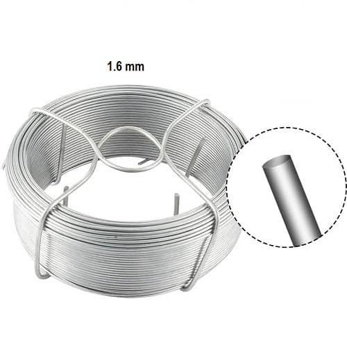 Alambre de Hierro Galvanizado Rollo 1.6 mm 50 M Gris