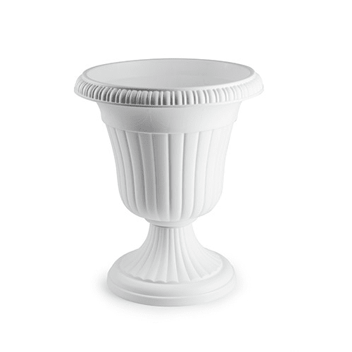 Macetero rendondo copa de plastico 38 cm Blanco