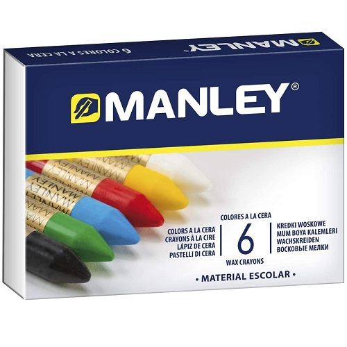 Caja 6 cera blanda de Colores Manley  Multicolor