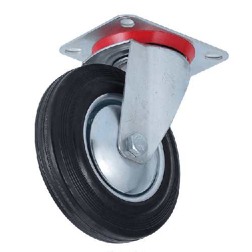 Rueda pivotante industrial de poliuretano sin freno 160 mm Negro