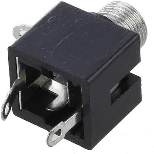 Conector Jack 3.5mm mono hembra montaje de PCB  Negro