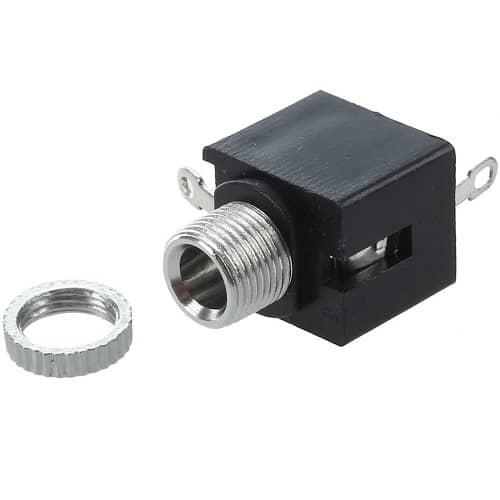 Conector Jack 3.5mm mono hembra montaje de PCB  Negro