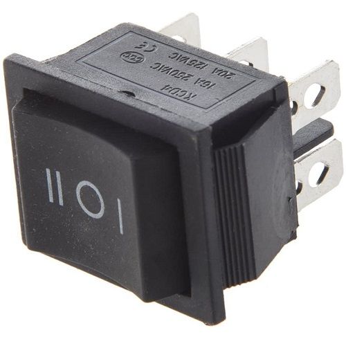 Interruptor basculante de 6 vias ON/OFF/ON  Negro 16 A