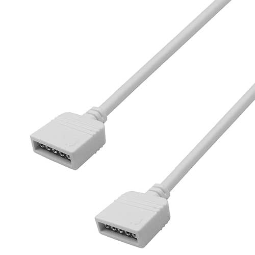 Cable de Extension Tira LED RGB 4 Pin Hembra a Hembra 50 cm Blanco