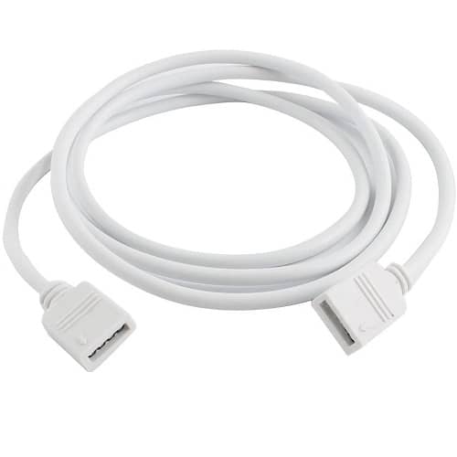 Cable de Extension Tira LED RGB 4 Pin Hembra a Hembra 50 cm Blanco
