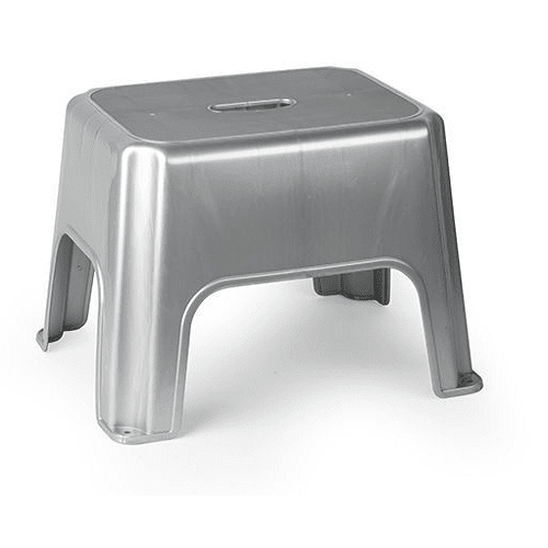Taburete de plastico bajo  Gris