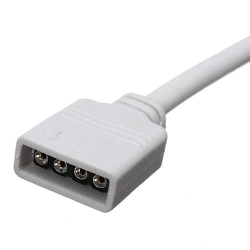 Cable de Extension Tira LED RGB 4 Pin Hembra a Hembra 50 cm Blanco