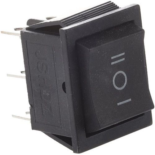 Interruptor basculante de 6 vias ON/OFF/ON  Negro 16 A