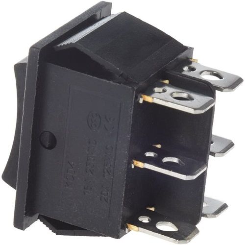 Interruptor basculante de 6 vias ON/OFF/ON  Negro 16 A