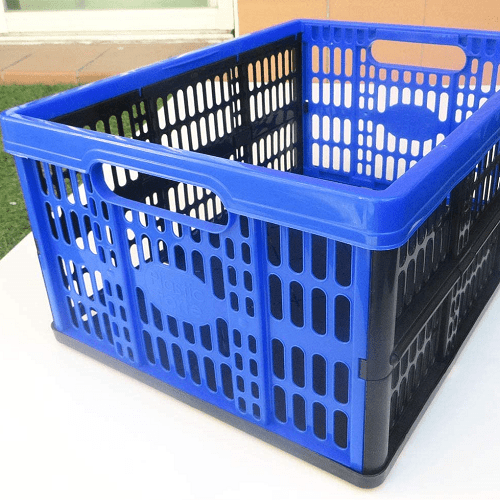 Caja plegable con asas plastico 32 Litros azul-negro
