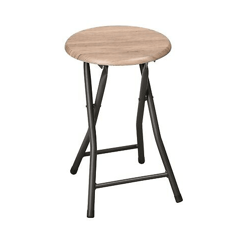 Silla taburete plegable metal y madera  Negro