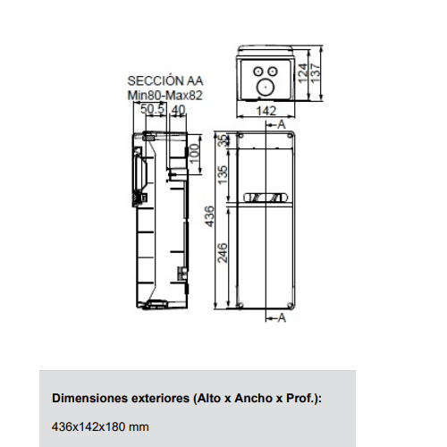 Caja distribucion electrica superficie IP65 con 3 bases  Blanco