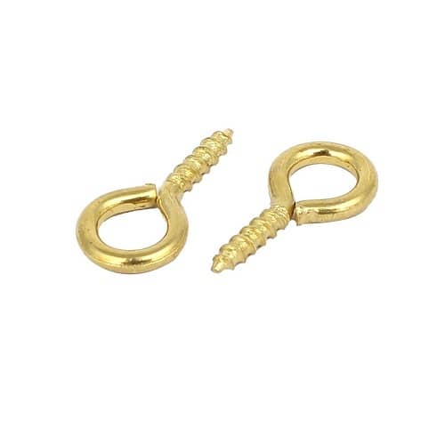 Tornillo de ojo acero galvanizado (40 uds) 20 mm Dorado