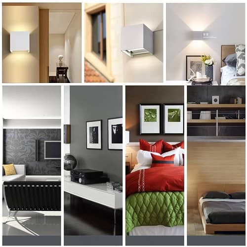 Lampara de pared aplique LED 3000K IP65  Blanco  10W