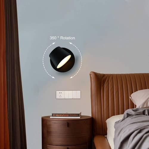 Lampara de pared aplique LED 3000K IP65 orientable  Negro  7.5W