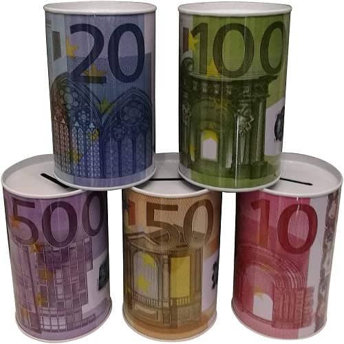 Hucha XL diseño de billete de Euros 15 cm