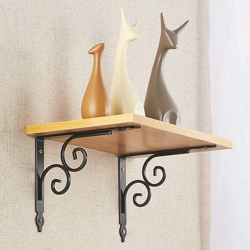 Escuadra para estanteria metalica decorativa 190x240 mm Negro