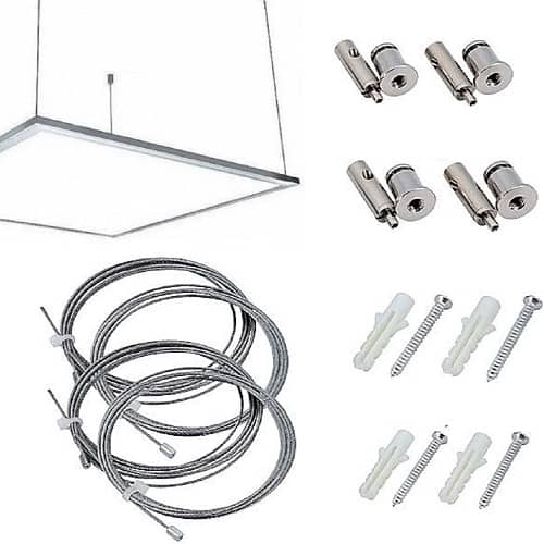 Kit universal montaje de suspension paneles LED 1 M Gris