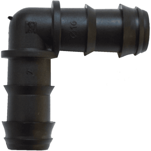 Codo Goteo 16 mm (50 uds)  Negro