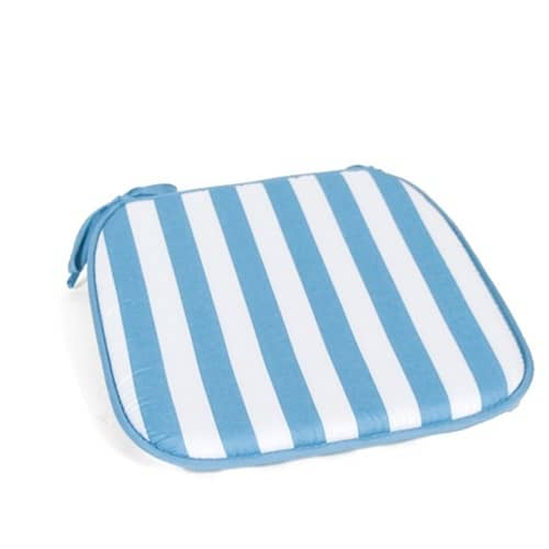 Cojin de rayas para silla 40x40 cm  blanco-azul