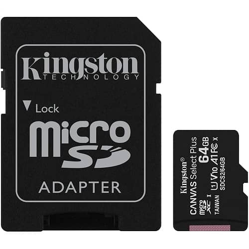 Tarjeta microSD Kingston XC Clase 10 con adaptador 64 GB Negro