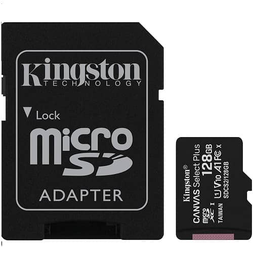 Tarjeta microSD Kingston XC Clase 10 con adaptador 128 GB Negro