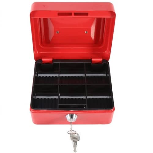 Caja fuerte metalica portatil caudales grande  Rojo
