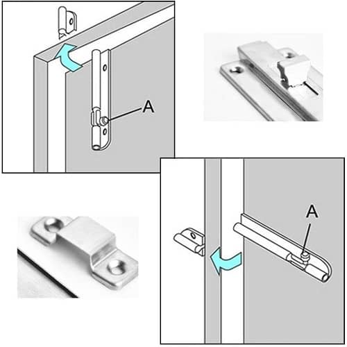 Cerradura cerrojo pestillo para puerta 75 mm Gris