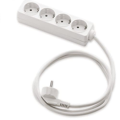 Base de enchufe 4 tomas sin interruptor  Blanco