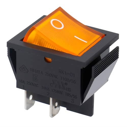 Interruptor basculante ON-OFF DPST 4 vias  Amarillo 16 A