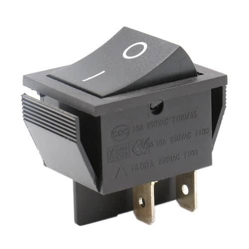 Interruptor basculante ON-OFF DPST 4 vias  Negro 16 A