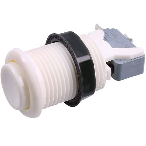 Boton americano arcade con microinterruptor (6 uds)  Blanco
