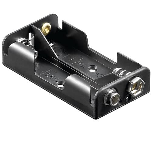 Portapilas para 2 pilas LR6 AA  Negro