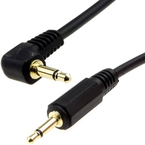 Cable de audio mono jack 3.5 macho acodado dorado 1 M Negro
