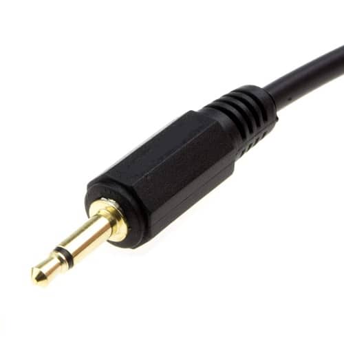 Cable de audio mono jack 3.5 macho acodado dorado 1 M Negro
