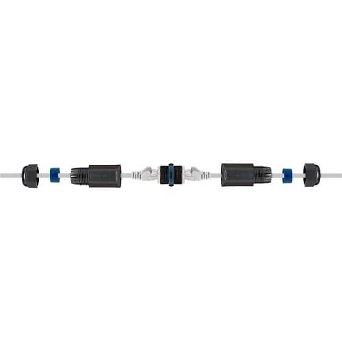 Conector de Cable red RJ45 CAT6 IP68  Negro