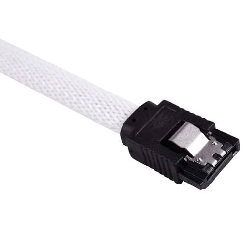 Cable SATA III con anclajes funda nylon 0.50 M Blanco