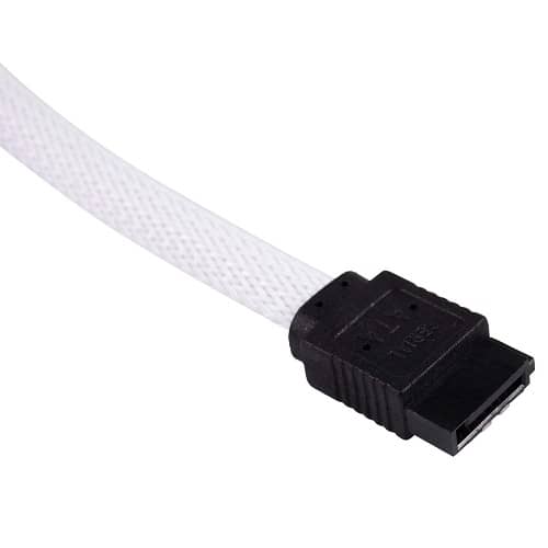 Cable SATA III con anclajes funda nylon 0.50 M Blanco