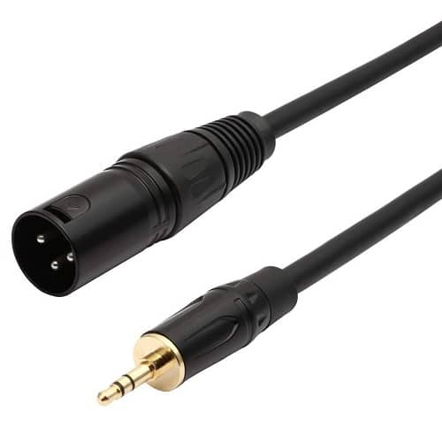Cable audio XLR 3 pin macho a Jack 3.5 mm macho 2 M Negro