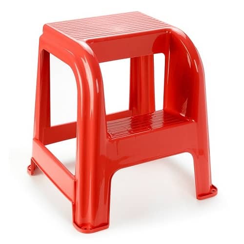 Taburete de plastico con escalon  Rojo