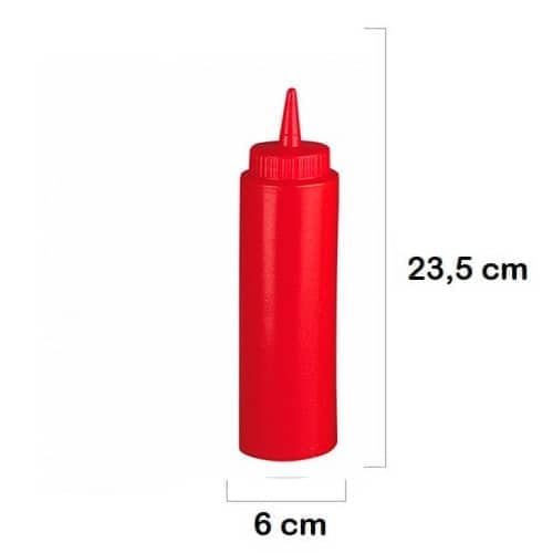 Bote plastico para salsas 500 ml Rojo