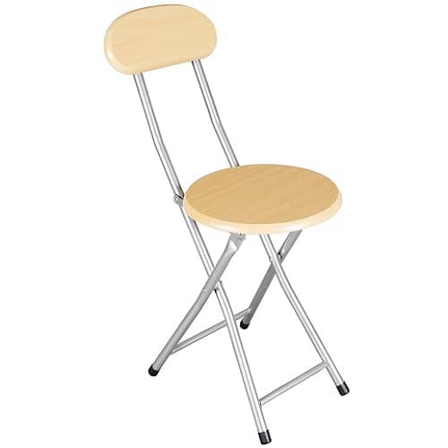 Silla plegable de metal y madera  Gris