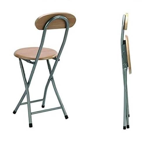 Silla plegable de metal y madera  Gris
