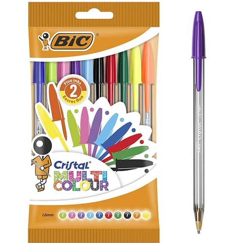 Pack 10 BIC Cristal Multicolour punta 1.6 mm blis Multicol
