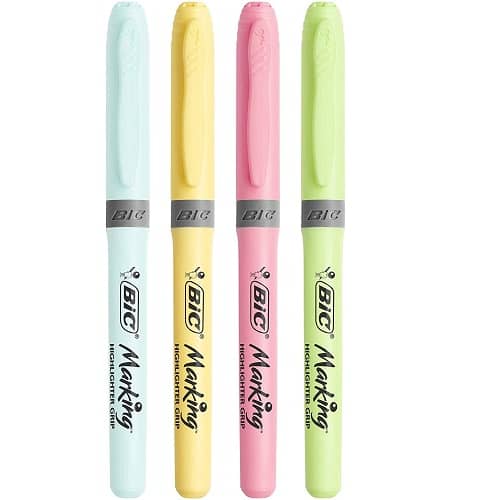 Pack 4 Marcadores BIC pastel Highlighter Grip blister  Multicolor