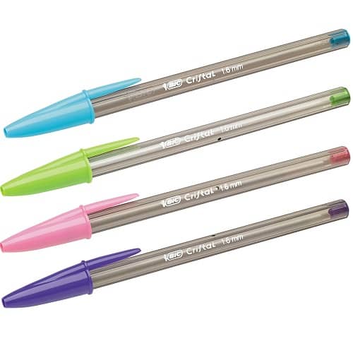 Pack 4 boligrafos BIC Cristal Fun punta 1.6 mm blister  Multicolor