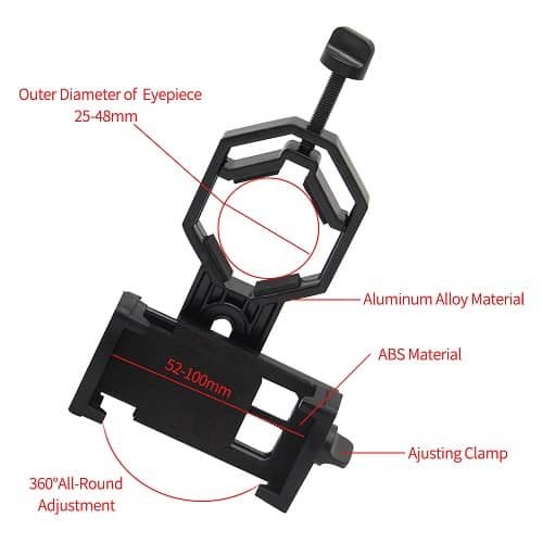 Soporte telefono para microscopio Monocular  Negro
